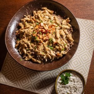 seasoned rice with chicken